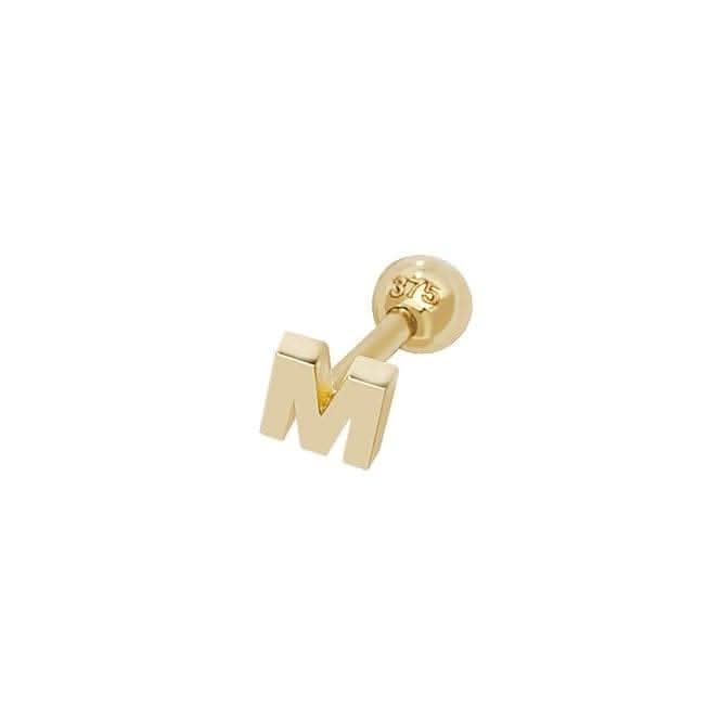 9ct Yellow Gold Initial Cartilage 6mm Post Stud ES940/M