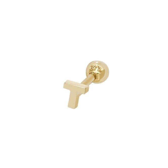 9ct Yellow Gold Initial Cartilage 6mm Post Stud ES940/T