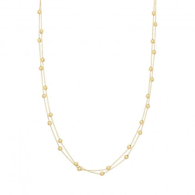 9ct Yellow Gold Strand Beaded Necklet