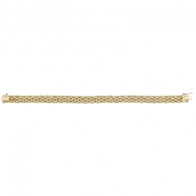 9ct Yellow Gold Brick Link Bracelet BR561