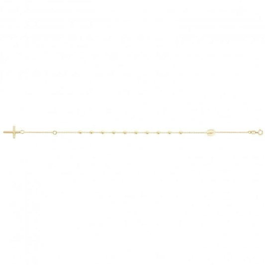 9ct Yellow Gold Ladies Rosary Bracelet BR614