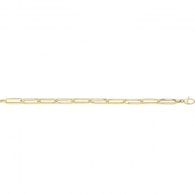 9ct Yellow Gold Ladies Paperclip Bracelet BR645