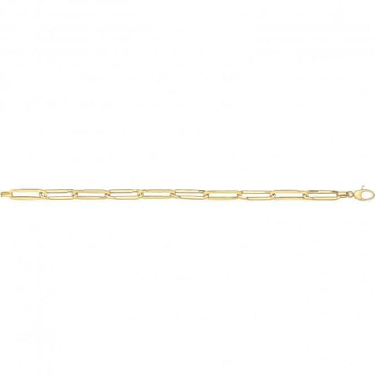 9ct Yellow Gold Ladies Paperclip Bracelet BR645