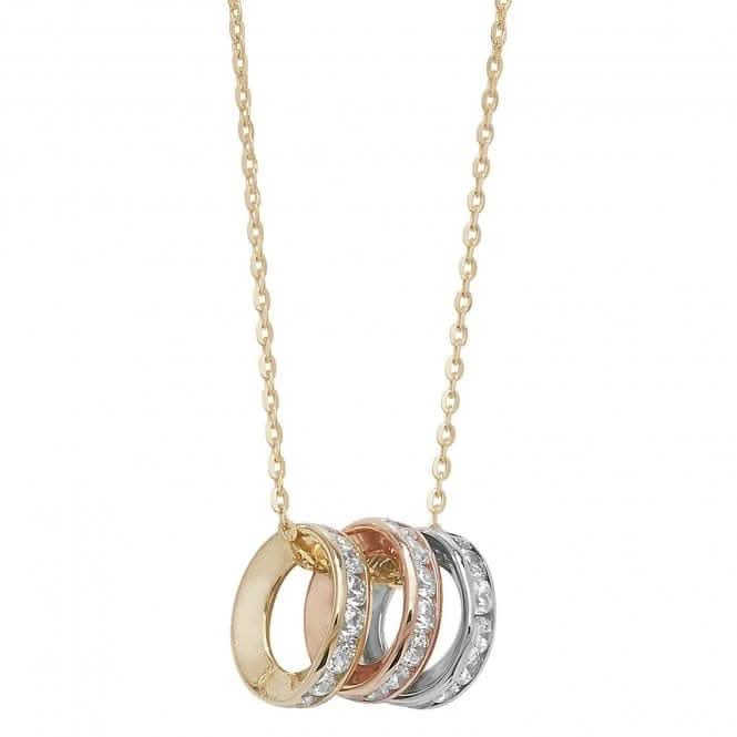 9ct Yellow Gold Ladies E Col Rings Necklet NK074