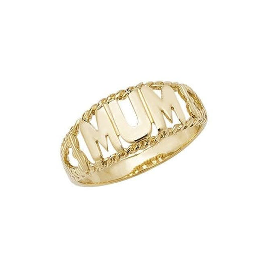 9ct Yellow Gold Ladies Mum Ring RN933