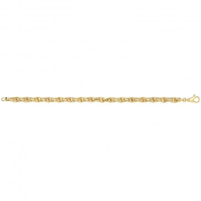 9ct Yellow Gold Hollow Lightweight Chain Bracelet BR229