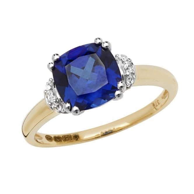 9ct Yellow Gold Ladies Rh Plated Ring RN1201S