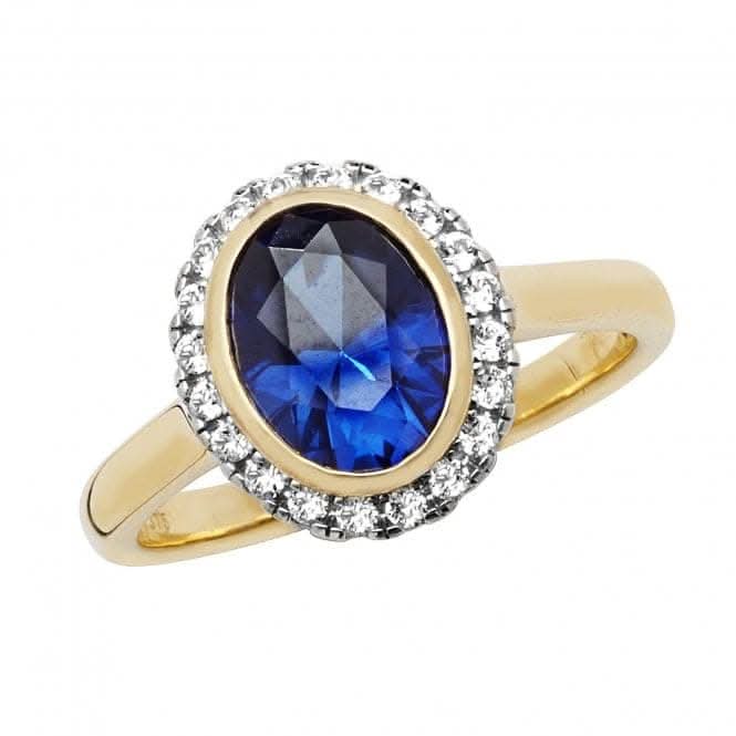 9ct Yellow Gold Ladies Rh Plated Ring RN1202S