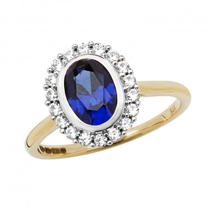 9ct Yellow Gold Ladies Rh Plated Ring RN1203S