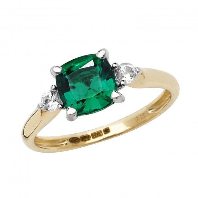 9ct Yellow Gold Ladies Rh Plated Ring RN1206E
