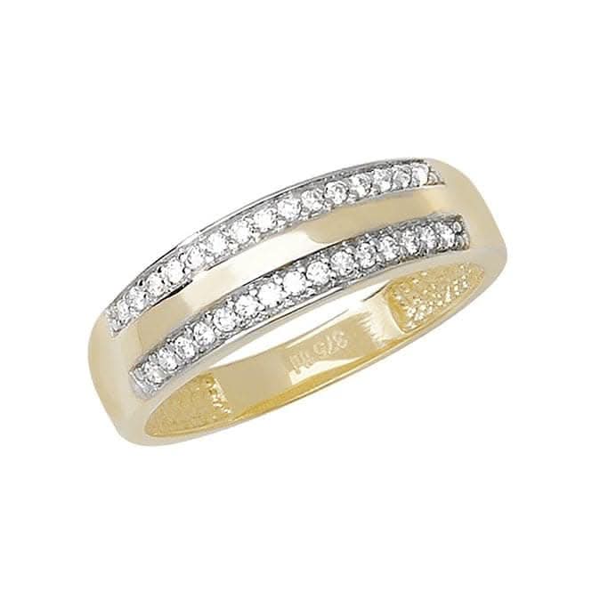 9ct Yellow Gold Ladies Zirconia Ring RN682