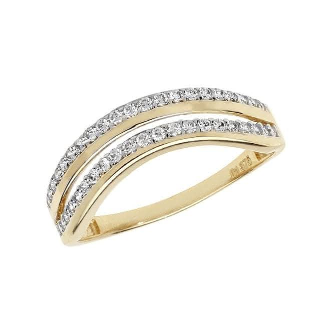 9ct Yellow Gold Ladies Zirconia Ring RN869