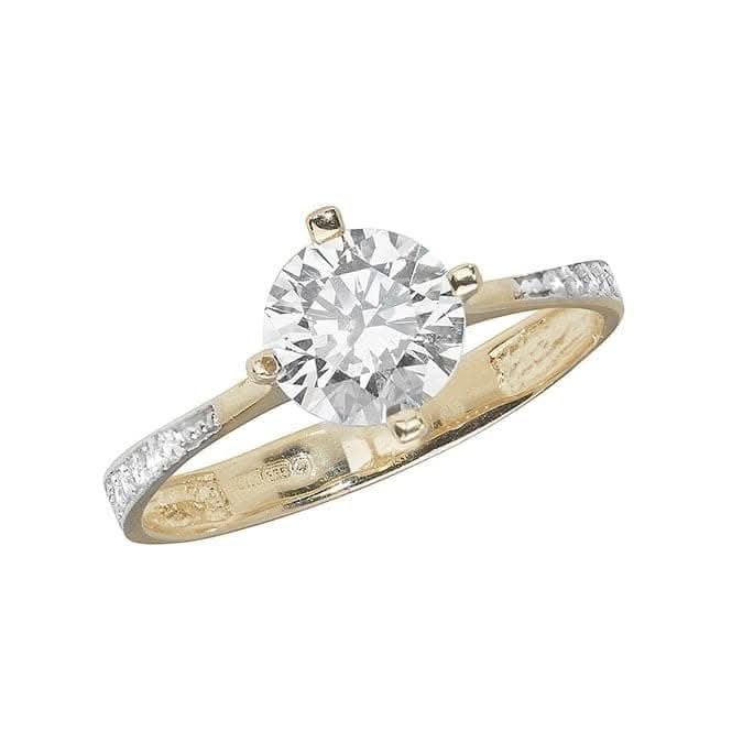 9ct Yellow Gold Ladies Zirconia Ring RN871