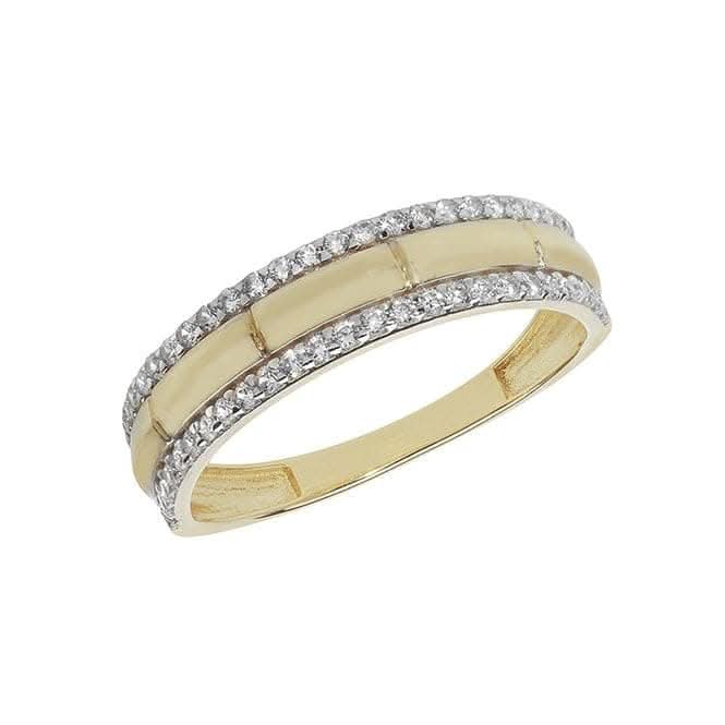 9ct Yellow Gold Ladies Zirconia Ring RN879