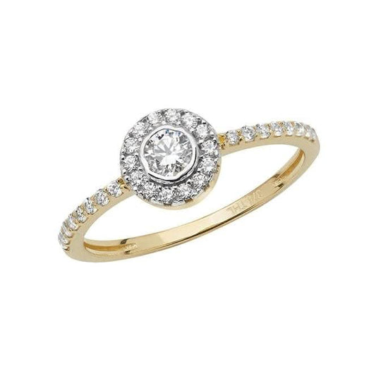 9ct Yellow Gold Ladies Zirconia Ring RN903
