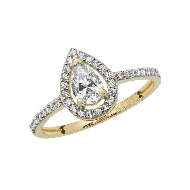 9ct Yellow Gold Ladies Zirconia Ring RN906