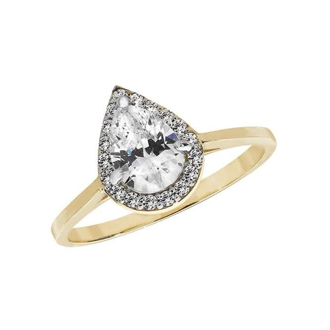 9ct Yellow Gold Ladies Zirconia Ring RN922