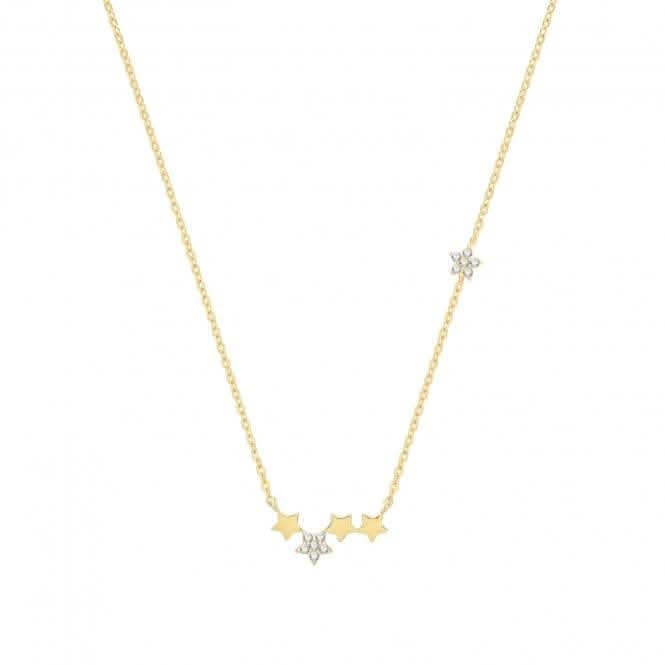 9ct Yellow Gold Multi Star Necklet NK380