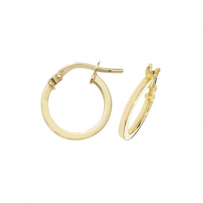 9ct Yellow Gold Oval Hoop Earrings ER1007