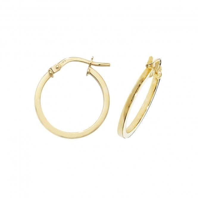 9ct Yellow Gold Oval Hoop Earrings ER1007