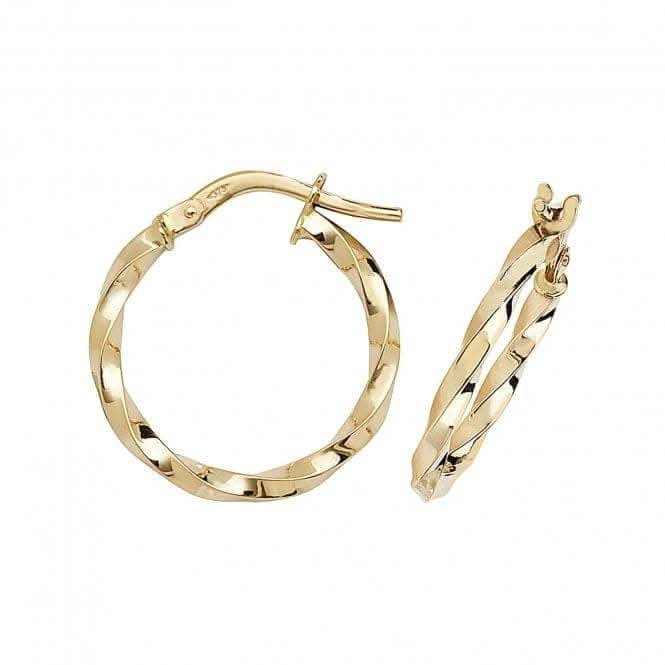 9ct Yellow Gold Oval Hoop Earrings ER1008
