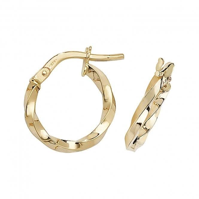 9ct Yellow Gold Oval Hoop Earrings ER1008