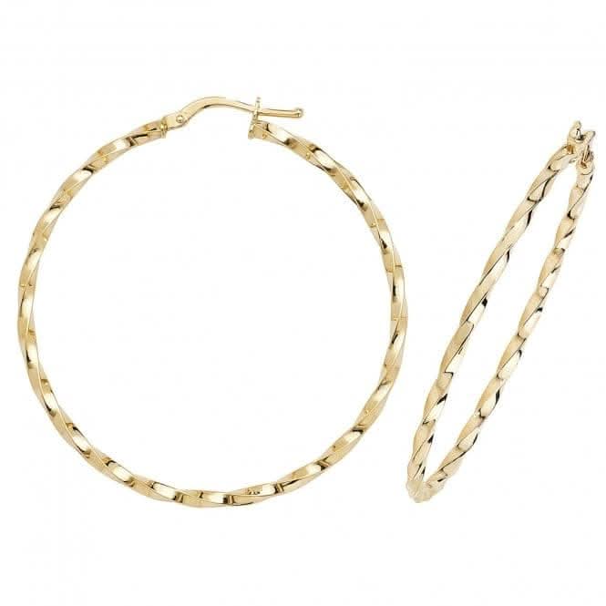 9ct Yellow Gold Oval Hoop Earrings ER1008
