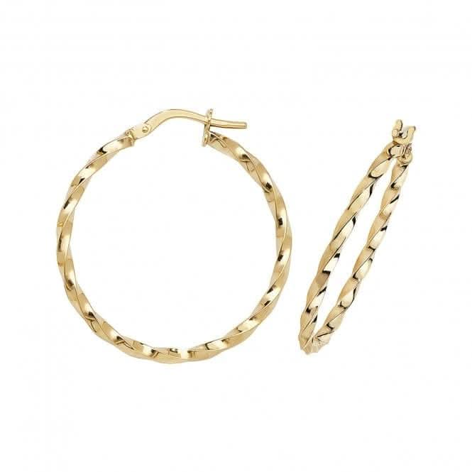 9ct Yellow Gold Oval Hoop Earrings ER1008