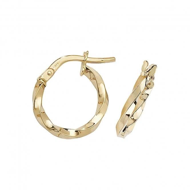 9ct Yellow Gold Oval Hoop Earrings ER1008