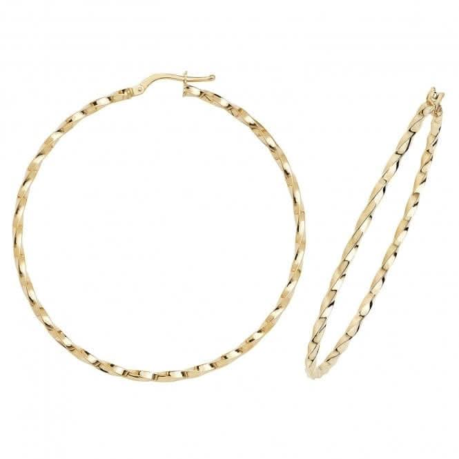 9ct Yellow Gold Oval Hoop Earrings ER1008