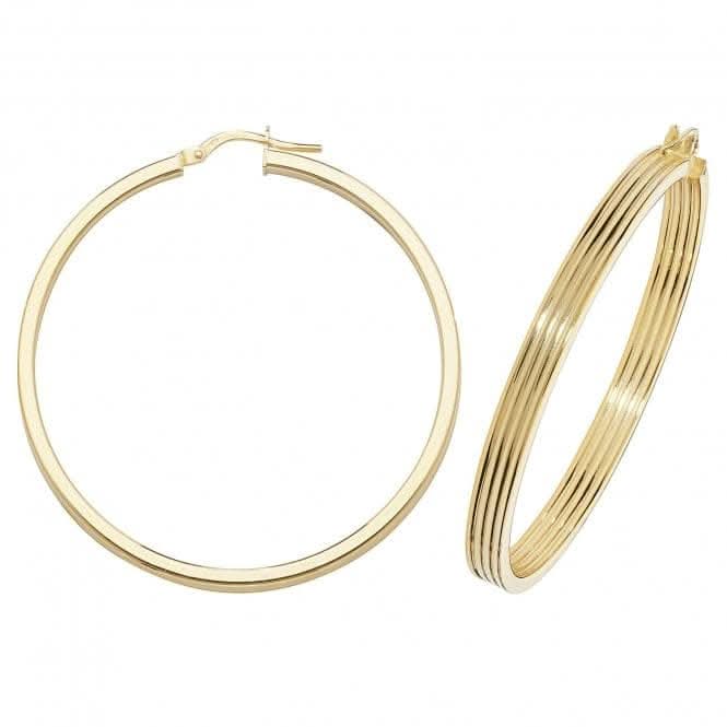 9ct Yellow Gold Oval Hoop Earrings ER1017