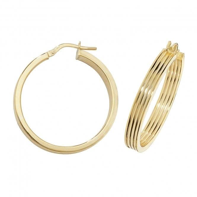 9ct Yellow Gold Oval Hoop Earrings ER1017