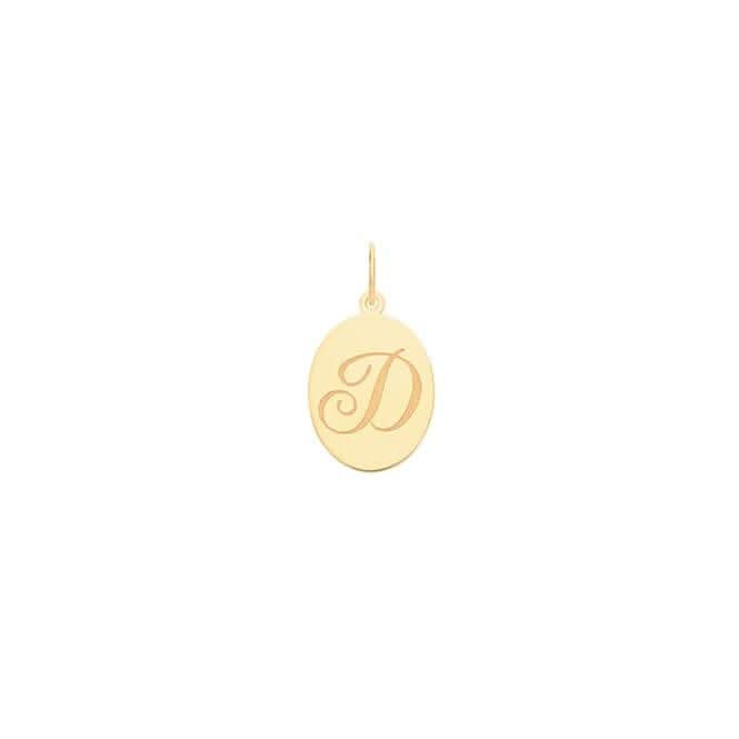 9ct Yellow Gold Oval Initial Pendant PN922/D