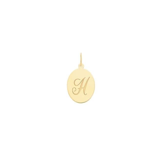 9ct Yellow Gold Oval Initial Pendant PN922/H