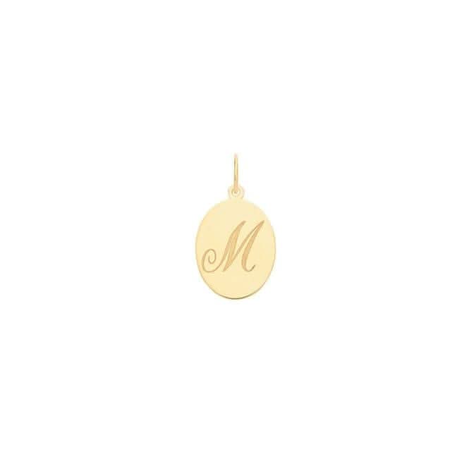 9ct Yellow Gold Oval Initial Pendant PN922/M