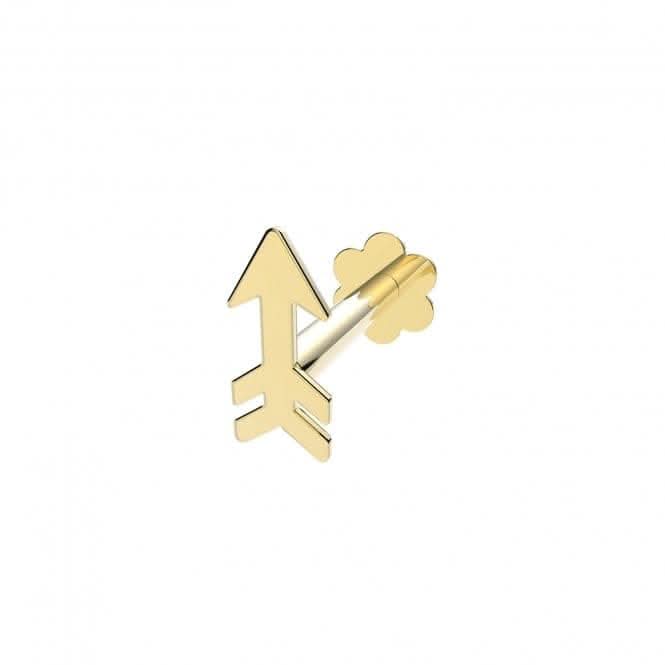 9ct Yellow Gold Plain Arrow Cartilage Labret ES2040