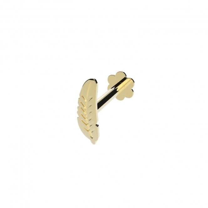 9ct Yellow Gold Plain Feather Cartilage Labret ES2047