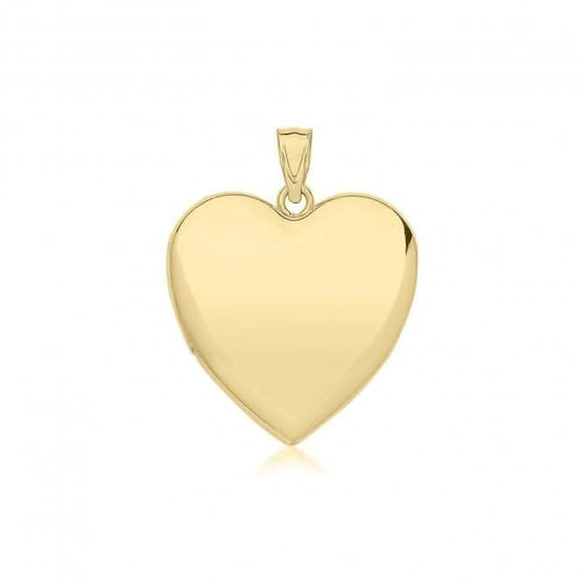 9ct Yellow Gold Plain Heart Locket PN1323