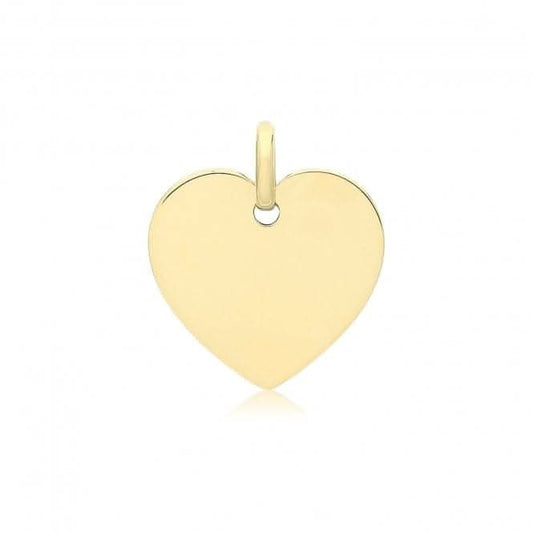 9ct Yellow Gold Plain Heart Pendant PN1328