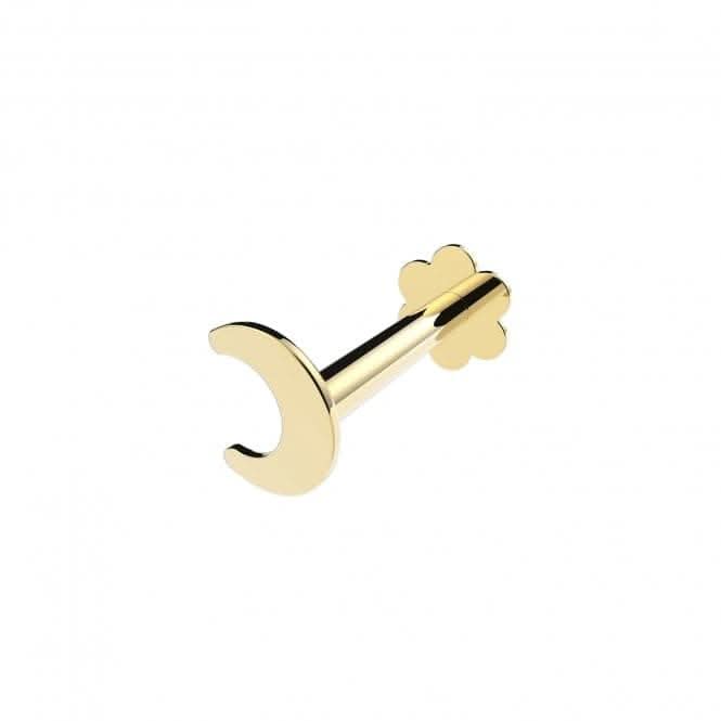 9ct Yellow Gold Plain Moon Cartilage Labret ES2033