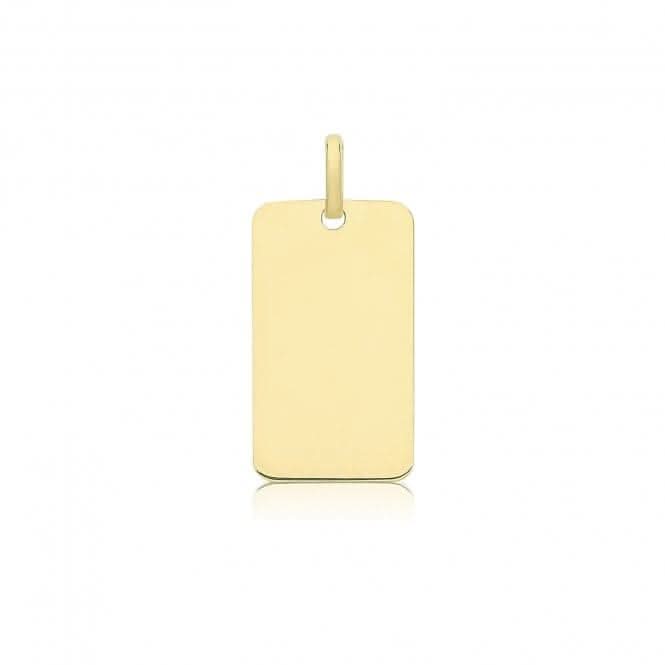 9ct Yellow Gold Plain Rectangle Pendant PN1327