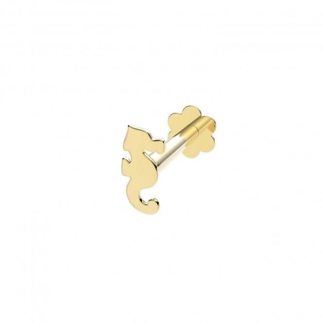 9ct Yellow Gold Plain Seahorse Cartilage Labret ES2041
