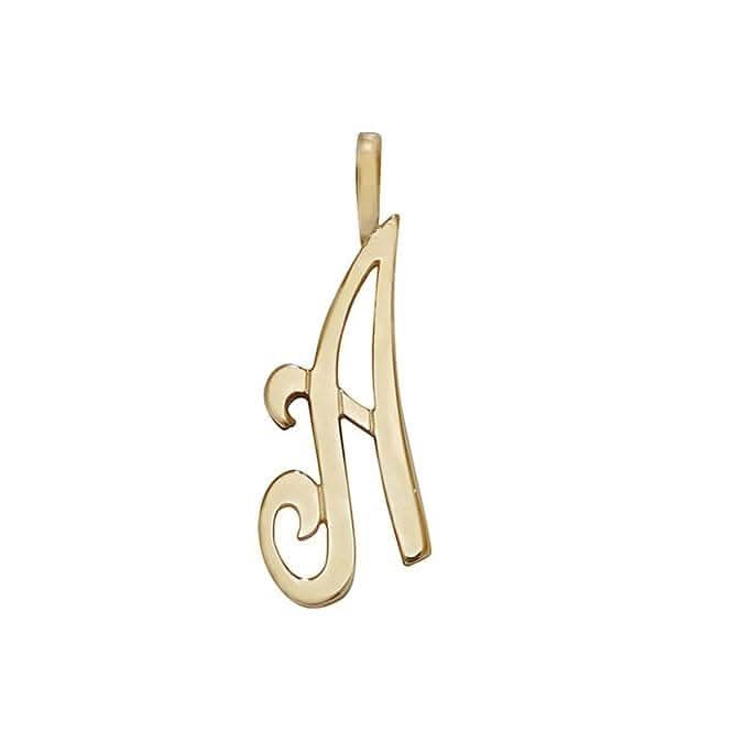 9ct Yellow Gold Polished Script Initial Pendant PN528/A