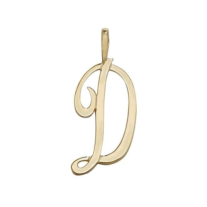 9ct Yellow Gold Polished Script Initial Pendant PN528/D