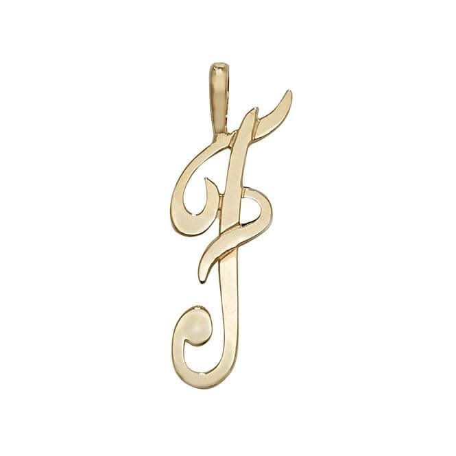 9ct Yellow Gold Polished Script Initial Pendant PN528/F