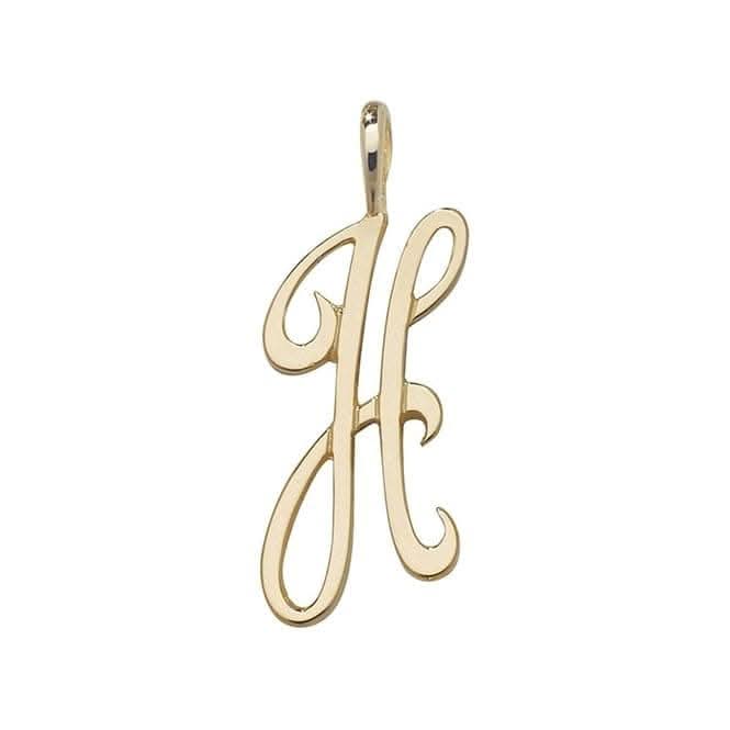 9ct Yellow Gold Polished Script Initial Pendant PN528/H