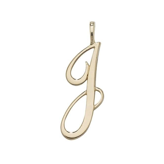 9ct Yellow Gold Polished Script Initial Pendant PN528/J