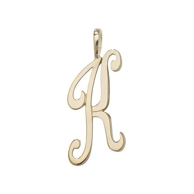 9ct Yellow Gold Polished Script Initial Pendant PN528/K