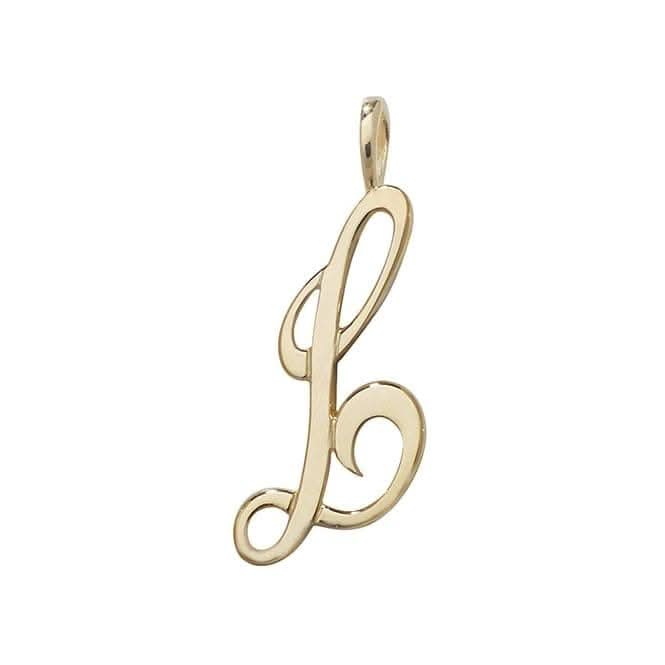 9ct Yellow Gold Polished Script Initial Pendant PN528/L