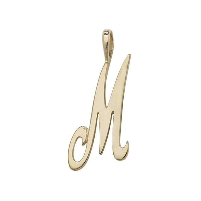 9ct Yellow Gold Polished Script Initial Pendant PN528/M